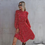 Elegant Full Sleeve High Waist Ladies Long Dress