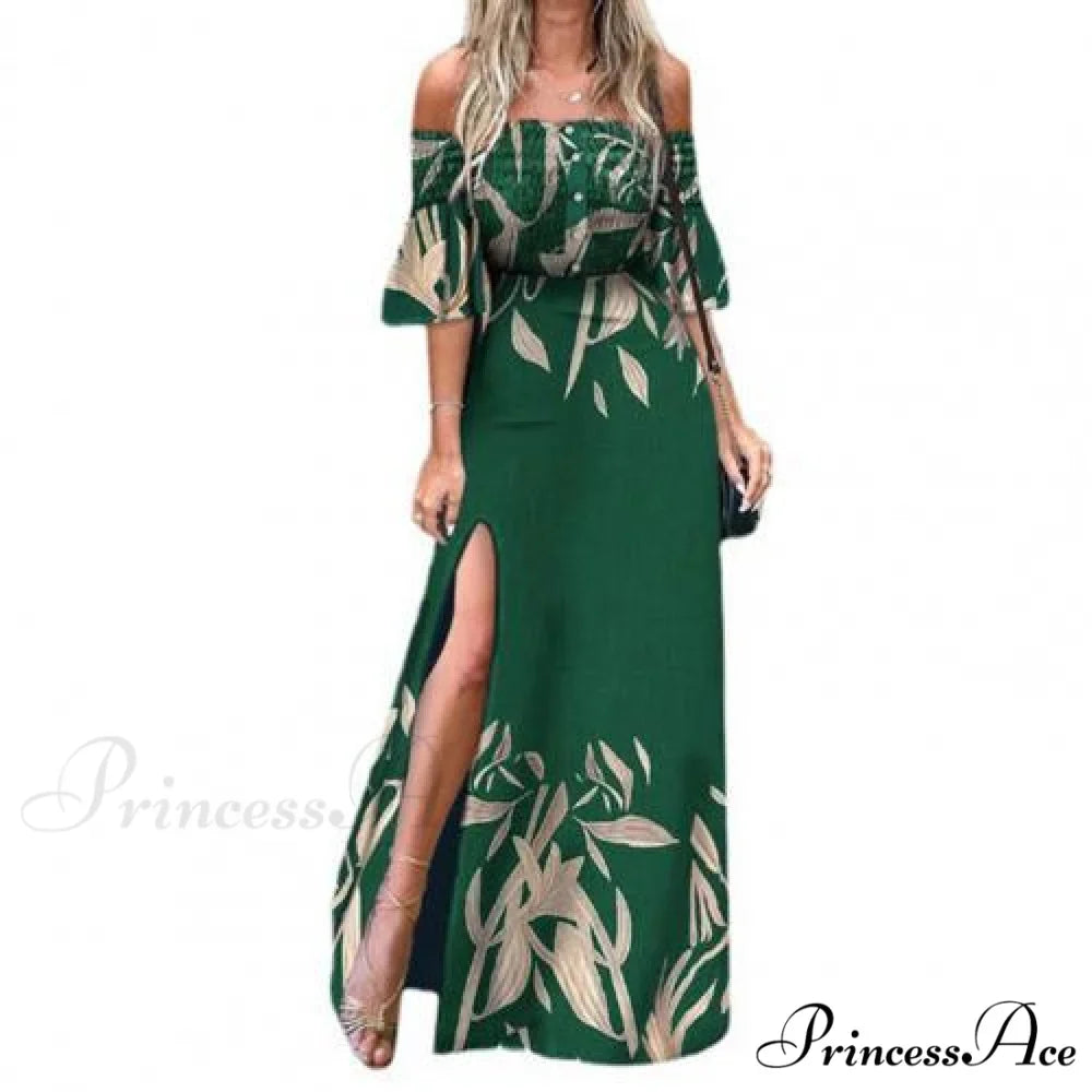 Elegant High Split Ruched Buttons Dress