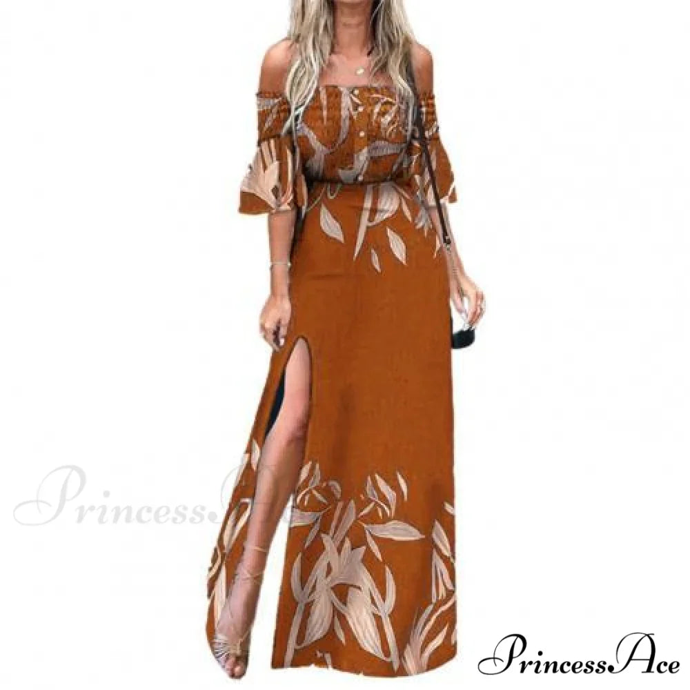 Elegant High Split Ruched Buttons Dress