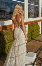 Elegant Lace Extended Train Bridal Wedding Gown