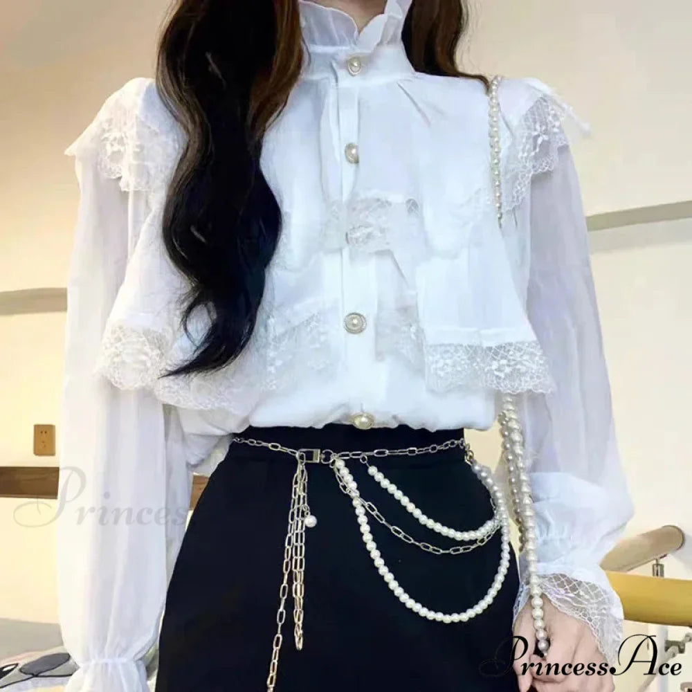 Elegant Lace Lolita Sophisticated Long Sleeve Blouse