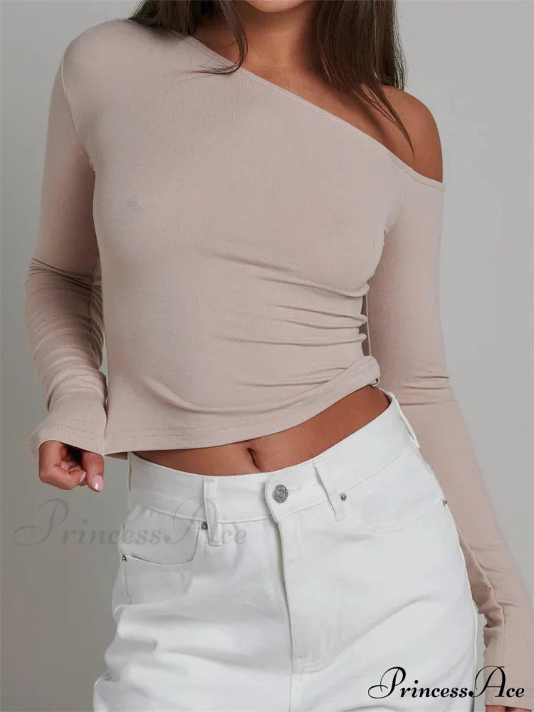 Elegant Lace Patchwork Long Sleeve O-Neck Slim Fit T-shirts