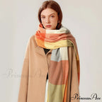 Elegant Lady Style Cashmere Tassel Luxury Scarf - Autumn Winter Striped Plaid