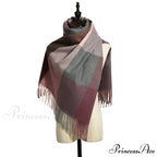 Elegant Lady Style Cashmere Tassel Luxury Scarf - Autumn Winter Striped Plaid