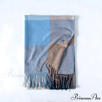 Elegant Lady Style Cashmere Tassel Luxury Scarf - Autumn Winter Striped Plaid