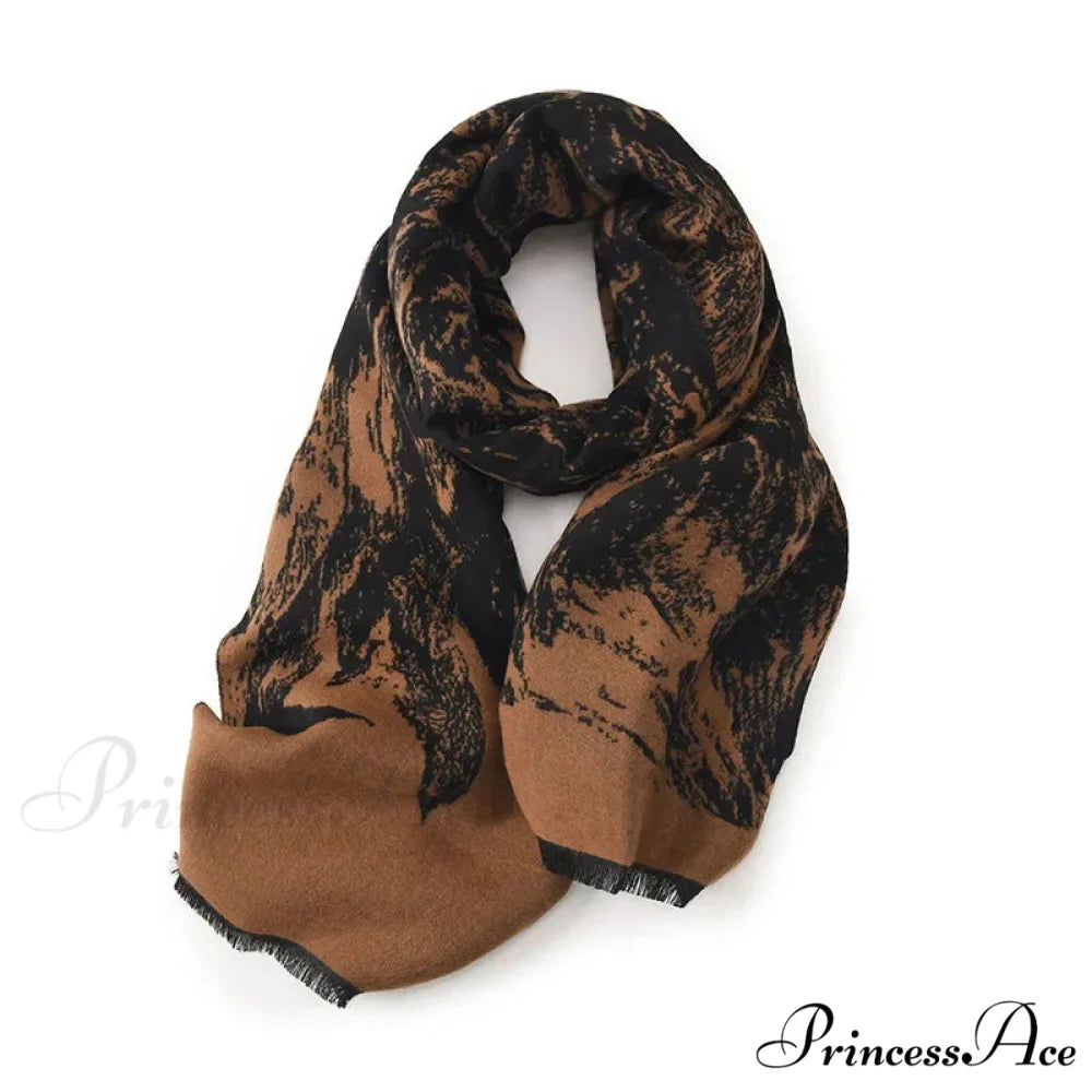 Elegant Lightweight Stylish Fall Winter Color Matching Thick Long Wide Thermal Scarf