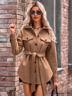 Elegant Long Sleeve Knit Casual Wool Coat