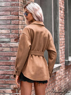 Elegant Long Sleeve Knit Casual Wool Coat