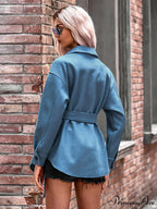Elegant Long Sleeve Knit Casual Wool Coat