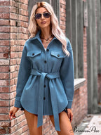 Elegant Long Sleeve Knit Casual Wool Coat