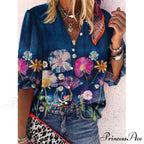 Elegant Loose Abstraction Print Shirt