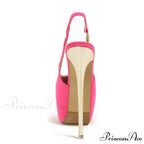 Elegant Metal Butterfly-Chain Back-Strap Extreme High Platform Prom Wedding Sexy Pumps High Heel