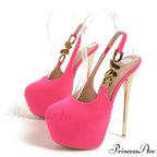 Elegant Metal Butterfly-Chain Back-Strap Extreme High Platform Prom Wedding Sexy Pumps High Heel