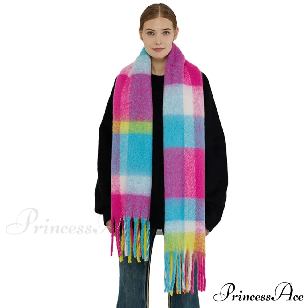 Elegant Minimalist Imitation Cashmere Scarf with Tassel