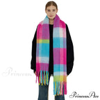 Elegant Minimalist Imitation Cashmere Scarf with Tassel
