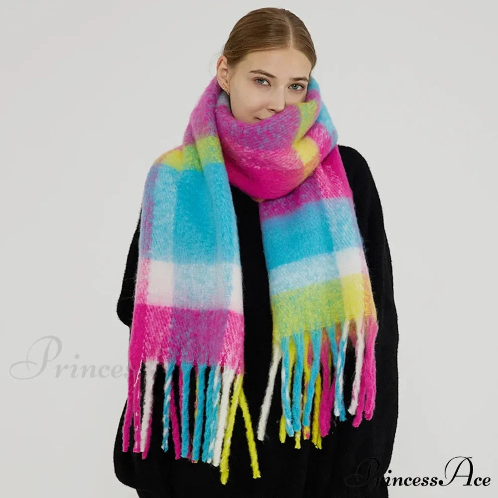 Elegant Minimalist Imitation Cashmere Scarf with Tassel