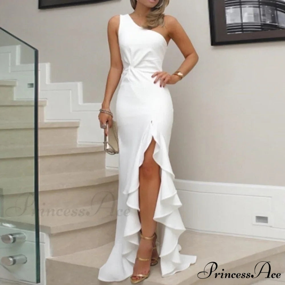 Elegant One Shoulder Bandage Sexy Sleeveless Dress