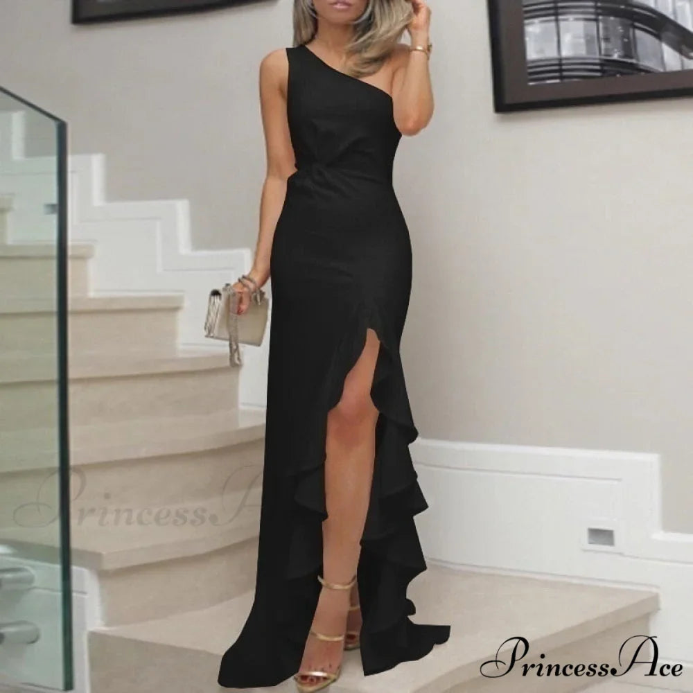 Elegant One Shoulder Bandage Sexy Sleeveless Dress