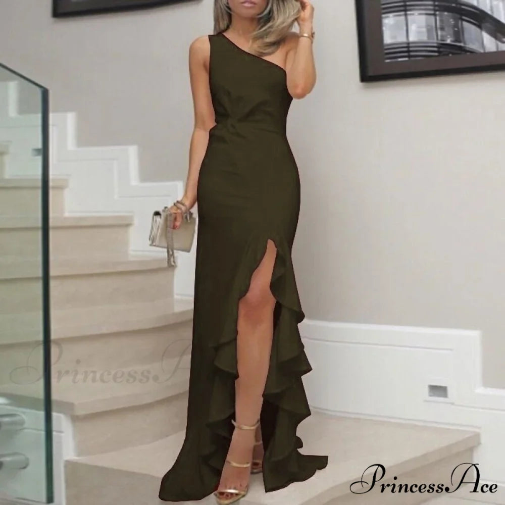 Elegant One Shoulder Bandage Sexy Sleeveless Dress