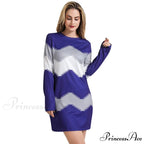 Elegant Patchwork Long Sleeve Thin Dress
