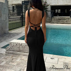 Elegant Pink Backless Maxi Dress