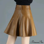 Elegant Plus Size New Fashion Korean Genuine Real Leather High Waist Sexy Skirt