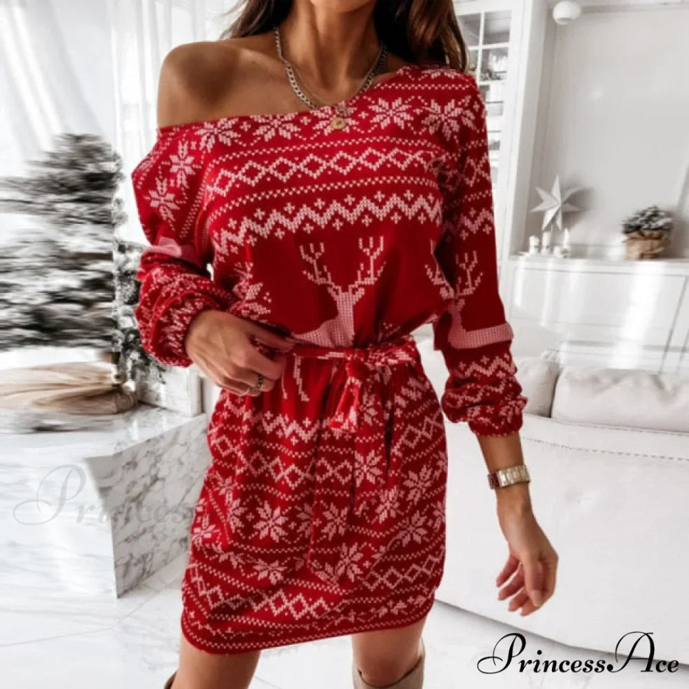 Elegant Puff Shoulder Long Sleeve Dresses