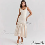 Elegant Red Spaghetti Strap Midi Holiday Dress Casual Birthday Party Dresses Christmas Party Dress