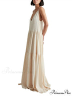 Elegant Resort Deep Charming V-Neckline Strappy Maxi Dress