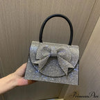 Elegant Ribbon Gemstones Metal Petite Clutch Celebration Purse