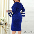 Elegant Sexy V Neck Bright Silk Mesh Party Dress