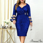 Elegant Sexy V Neck Bright Silk Mesh Party Dress