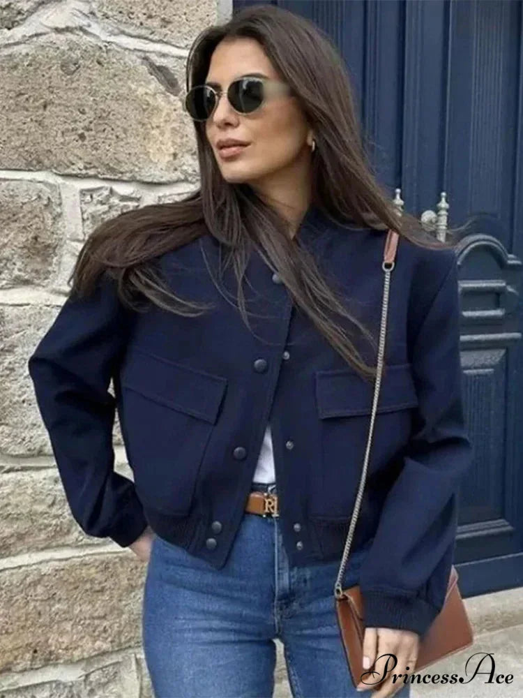 Elegant Solid Single-breasted Motorcycle Chic Long Sleeves With Pocket Autumn Stylish Coat