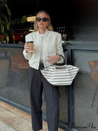 Elegant Solid Single-breasted Motorcycle Chic Long Sleeves With Pocket Autumn Stylish Coat