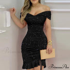 Elegant Solid Velvet Bodycon Party Dress