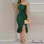 Elegant Solid Velvet Bodycon Party Dress