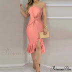 Elegant Solid Velvet Bodycon Party Dress