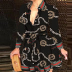 Elegant Turn-down Collar Long Sleeve Party Dresses