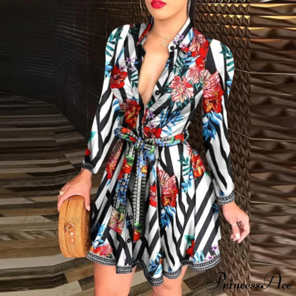 Elegant Turn-down Collar Long Sleeve Party Dresses