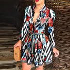 Elegant Turn-down Collar Long Sleeve Party Dresses