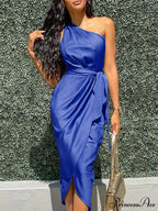 Elegant V Neck Strap Sleeveless Irregular Party Dress