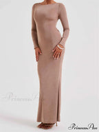 Elegant Women Party Backless Criss-cross Tie-up Bodycon Formal Club Sleeve Solid Female Vestido