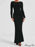 Elegant Women Party Backless Criss-cross Tie-up Bodycon Formal Club Sleeve Solid Female Vestido