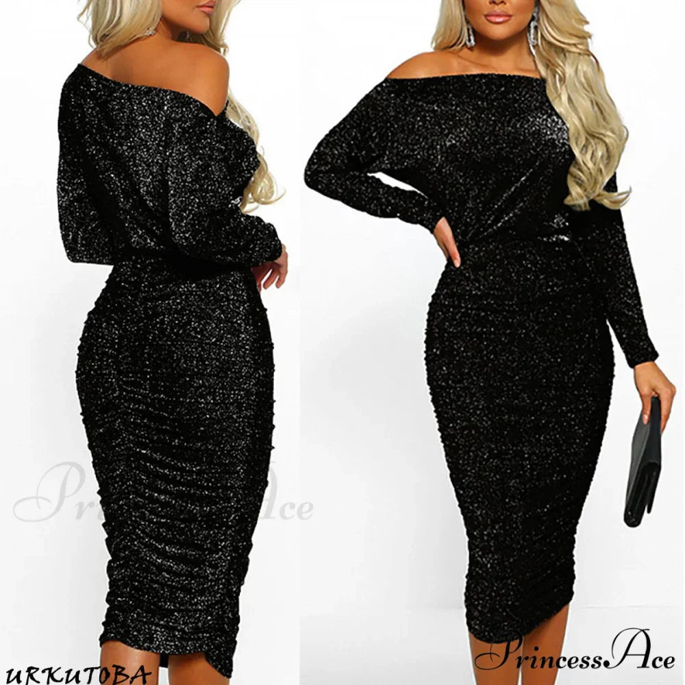 Elegant Women Sexy Glitter Bodycon Dress