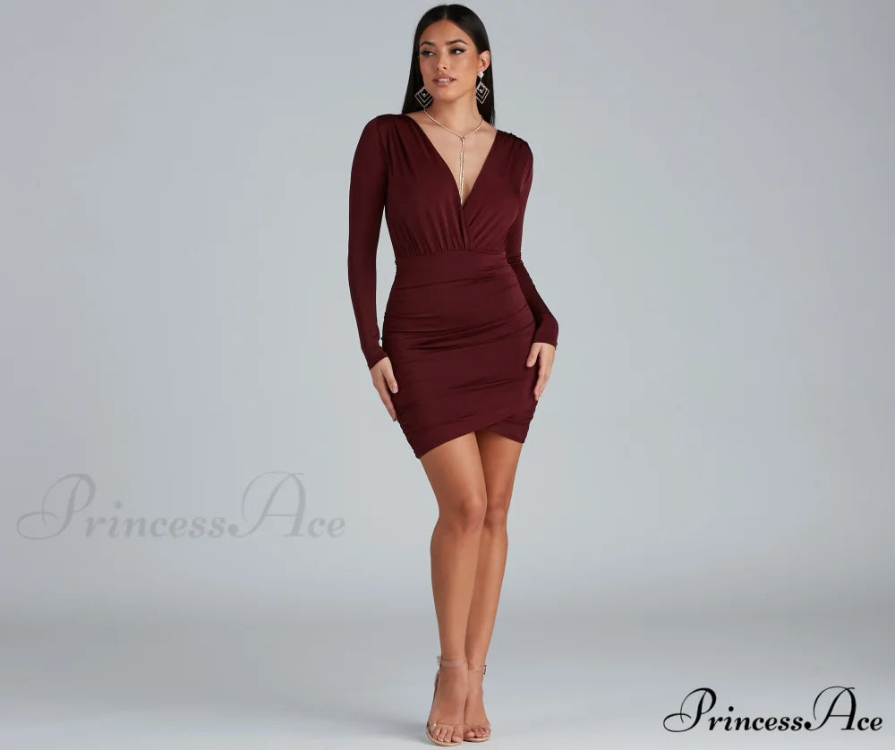 Elevated Basic Stylish Ruched Mini Dress