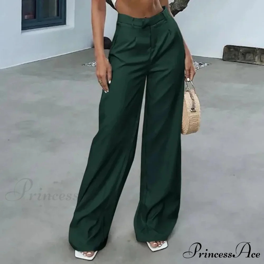 Elevated Waist Bind Side Pleated Trousers
