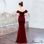 Elizabeth ruffled-strap Stylish embroidered fishtail dress