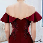 Elizabeth ruffled-strap Stylish embroidered fishtail dress