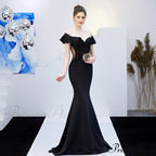 Elizabeth ruffled-strap Stylish embroidered fishtail dress