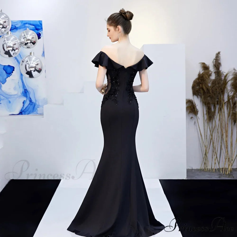 Elizabeth ruffled-strap Stylish embroidered fishtail dress